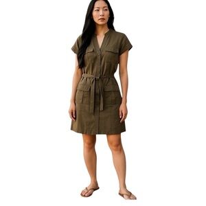 Banana Republic Olive Green Cap Sleeve Cargo Mini Dress 4